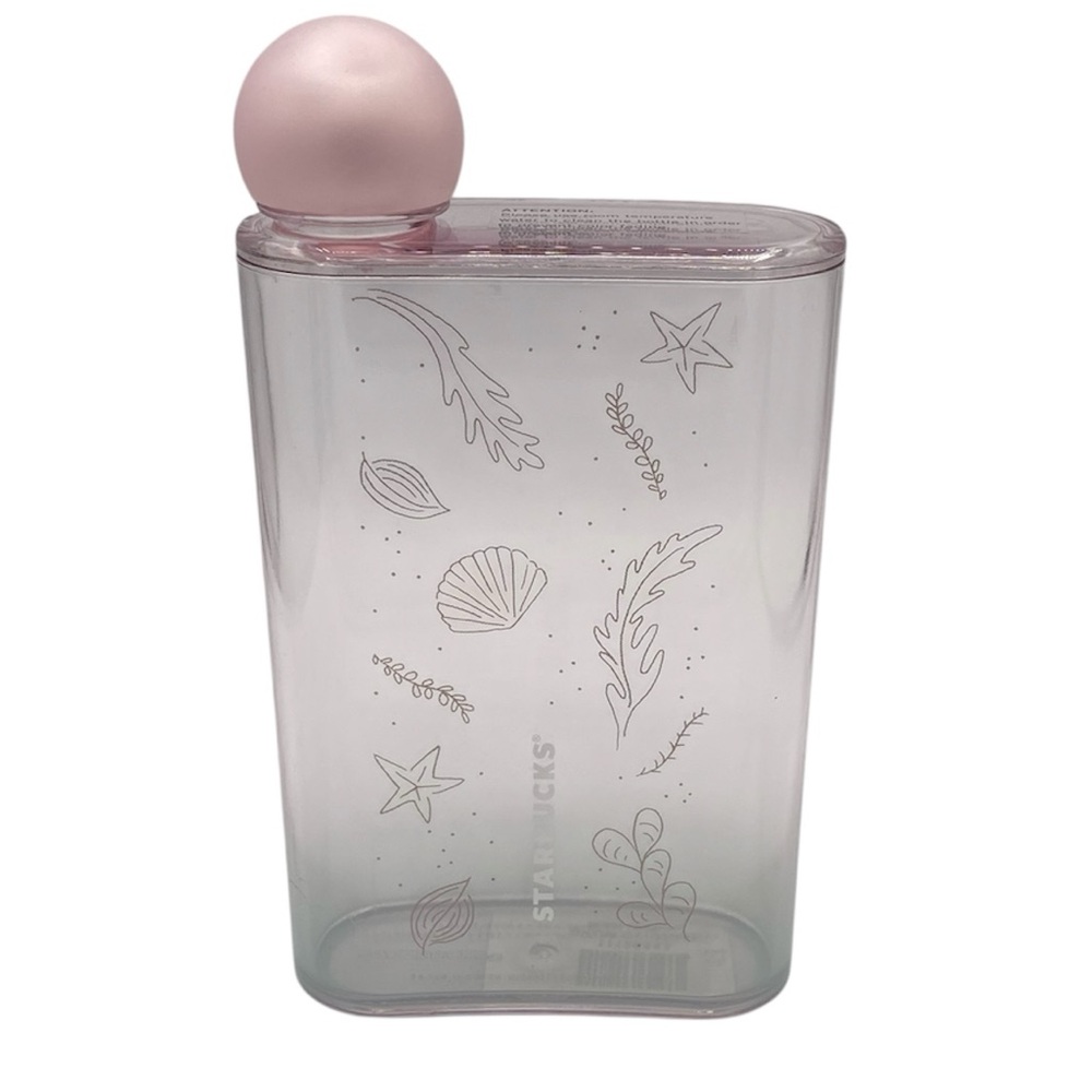 STARBUCKS Under the Sea Seashell Water Bottle Container Pink Lid China